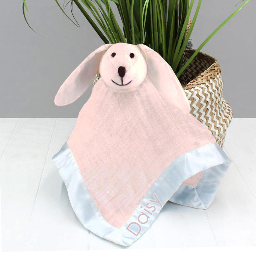 Personalised aden anais Bunny Lovey Comfort Blanket Pink