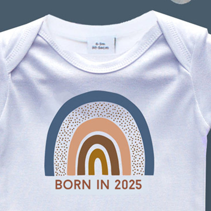 Born In 2025 Boho Rainbow Baby Sleepsuit 0-3 months