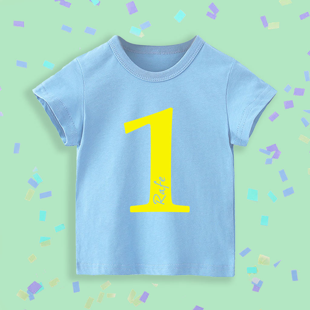 First Birthday T shirt Blue - Personalise