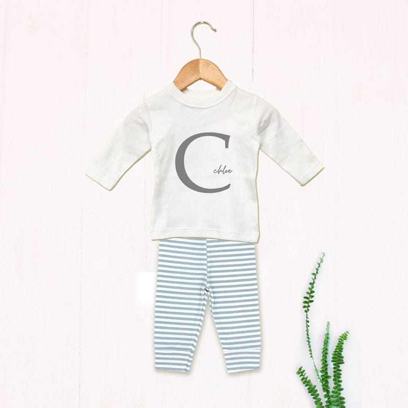 Baby Large Letter Monogram Outfit Set, 0-3 months