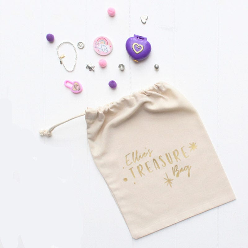 Children's Drawstring Treasure Bag With Personalise Name