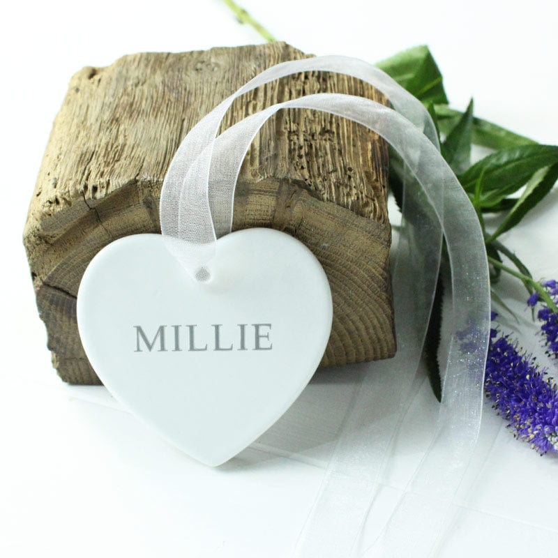 Christening Ceramic Hanging Heart Keepsake - Personalise