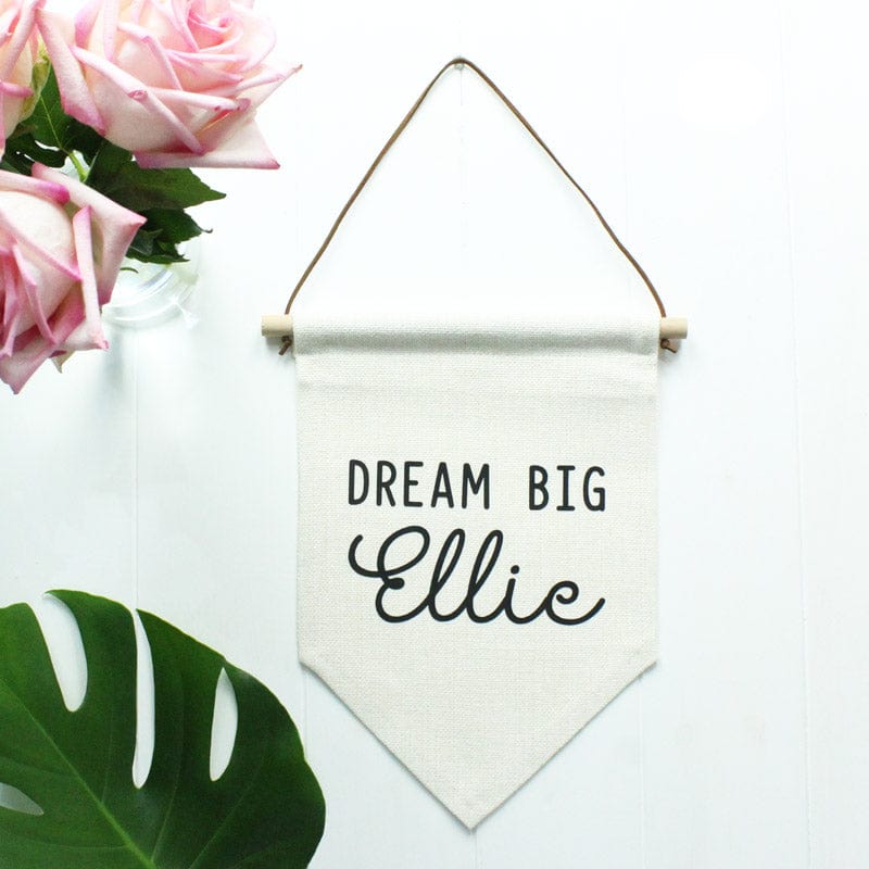 Dream Big Baby Bedroom Pennant Flag- Personalise