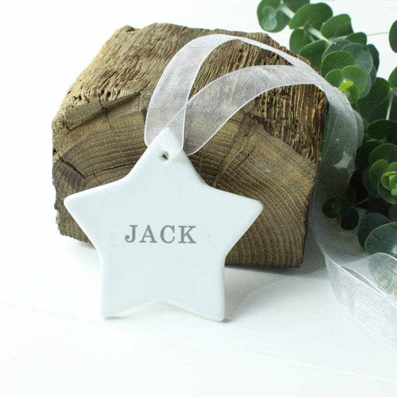 Hanging Christening Ceramic Star - Personalise