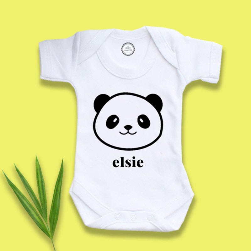 Personalise Panda Baby Name Bodysuit