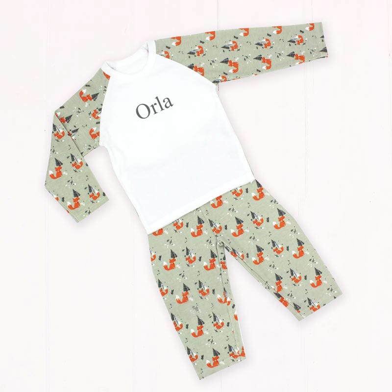 Woodland Print Children's Pyjamas, 4-5 Years - Personalise